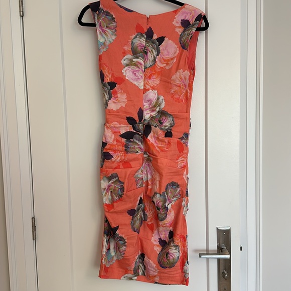 CONFETTI FLOWER ASYMMETRICAL RUCHED DRESS - Picture 4 of 7
